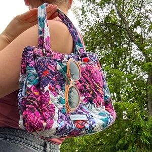 Vera Bradley Neon Blooms (retired print) Mini Multi-Compartment Purse